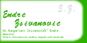 endre zsivanovic business card